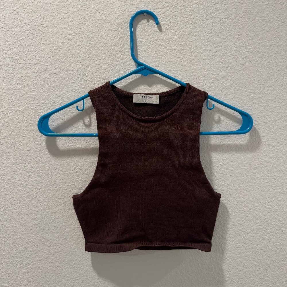 Aritzia Scrulpt Knit Racer Cropped Tank (XS)